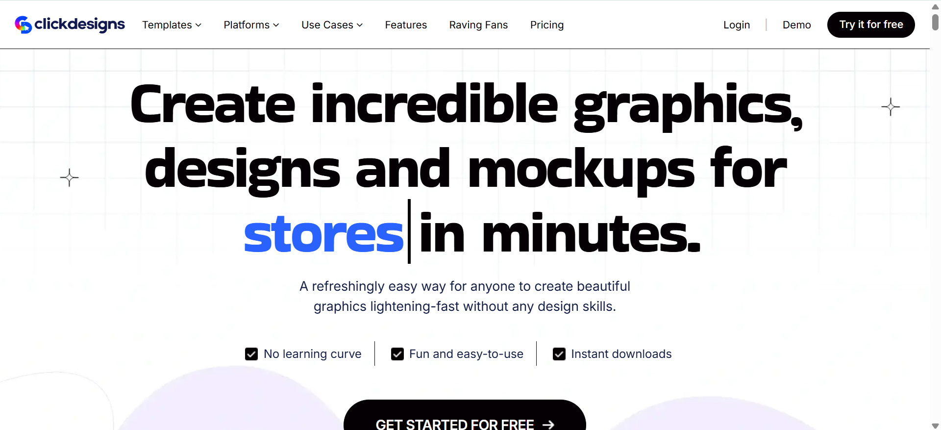 screenshot of click design